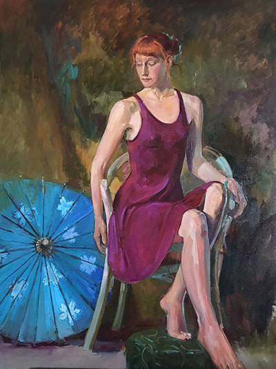 Turquoise Parasol by Kathleen Lack